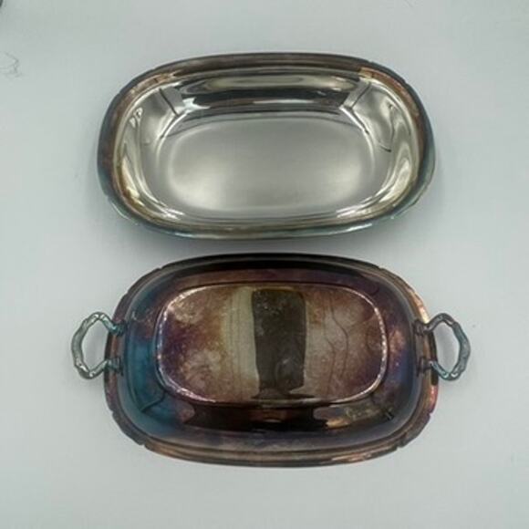 Reed & Barton Mayflower 5001 Vintage Lidded Vegetable Dish Silverplate Platter - Picture 4 of 6